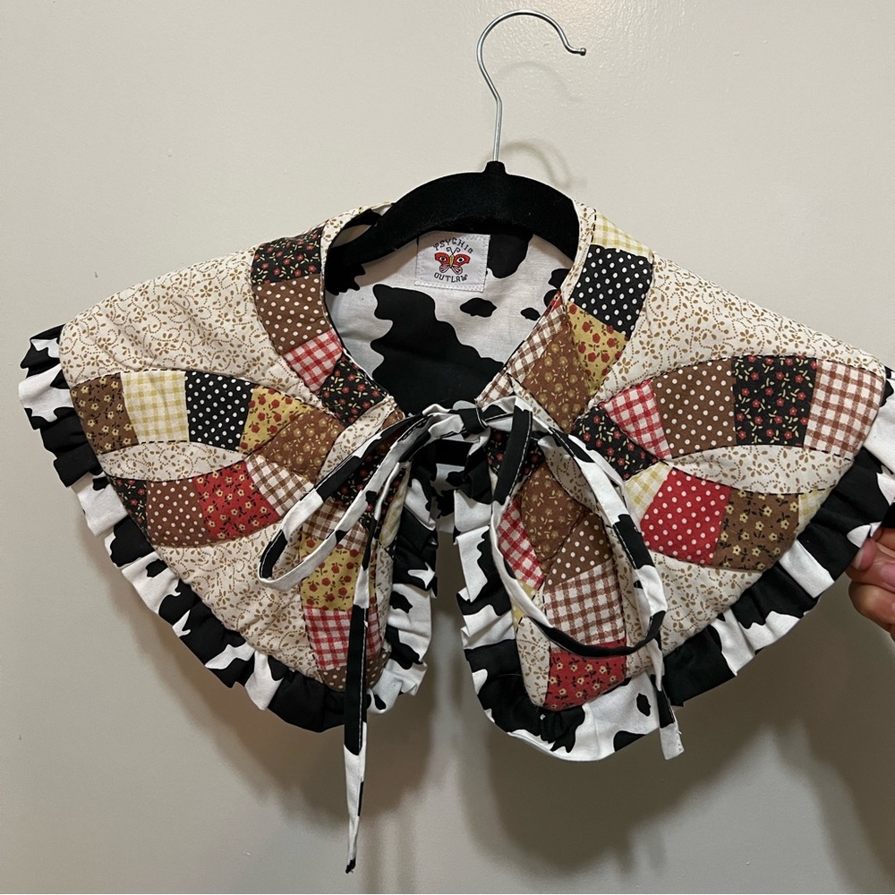 Psychic Outlaw Quilted cow print collar